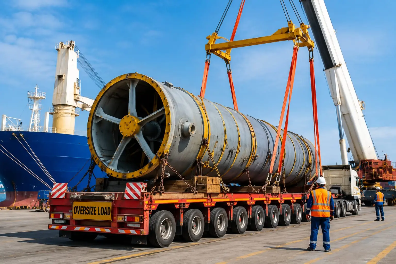 ALF Express Logistics project cargo handling oversized industrial equipment for safe international transport.